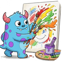 Mascot coloring a drawing template