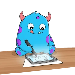 Mascot tracing on a screen