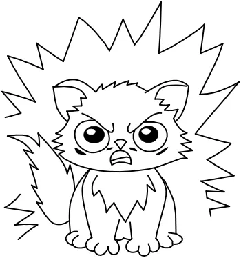 How to draw Angry Cat step by step