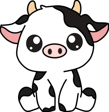How to draw Baby Cow step by step