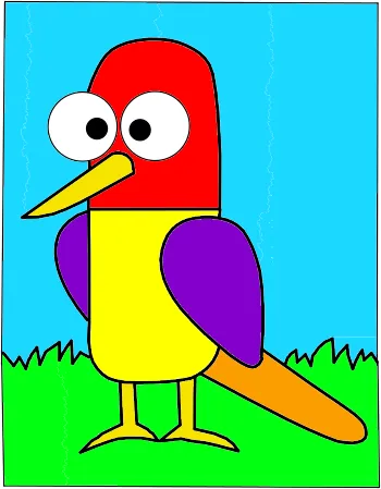 How to draw Bella the Bird step by step
