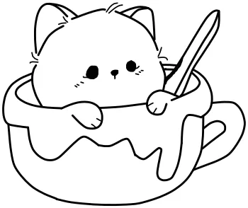 How to draw Cup Kitty step by step