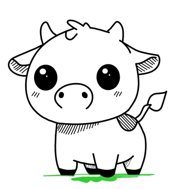 How to draw Cute Cow step by step