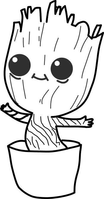 How to draw Baby Groot In Cup step by step