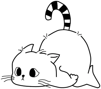 How to draw Lazy Kitty step by step