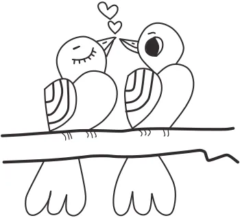 How to draw Love Birds step by step