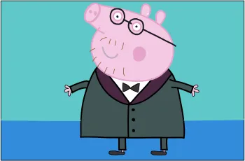 How to draw papa pig in office peppa pig step by step
