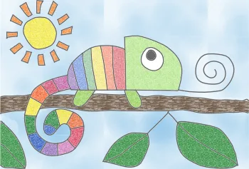 How to draw Rainbow Chameleon step by step