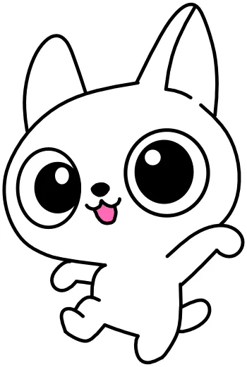 How to draw Running Cat step by step