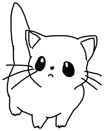How to draw Sad Kitty step by step