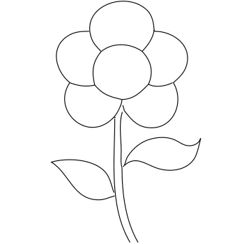 How to draw Simple Flower 2 step by step