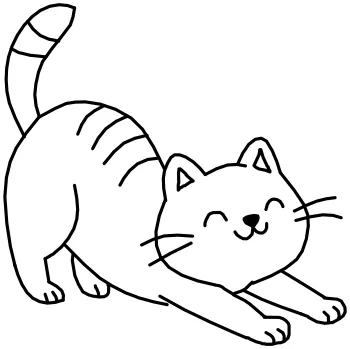 How to draw Stretching Cat step by step